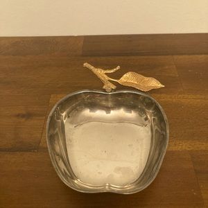 Dainty antique silver apple dish